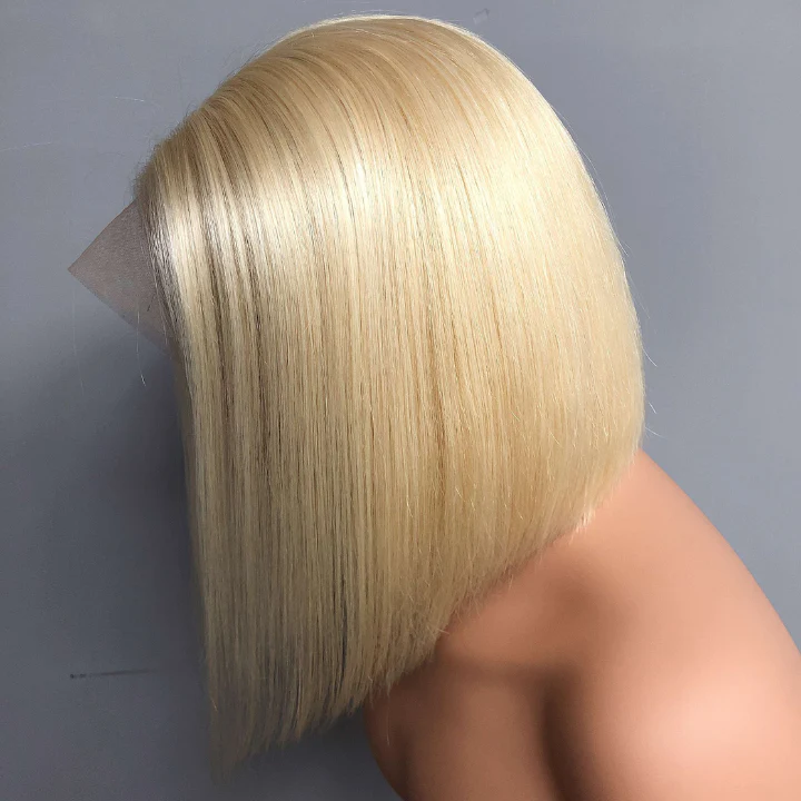 613 Blonde Straight 13x4 Short Bob Lace Frontal Wigs Pre Plucke Glueless Human Hair Wig-Amanda Hair - Image 7
