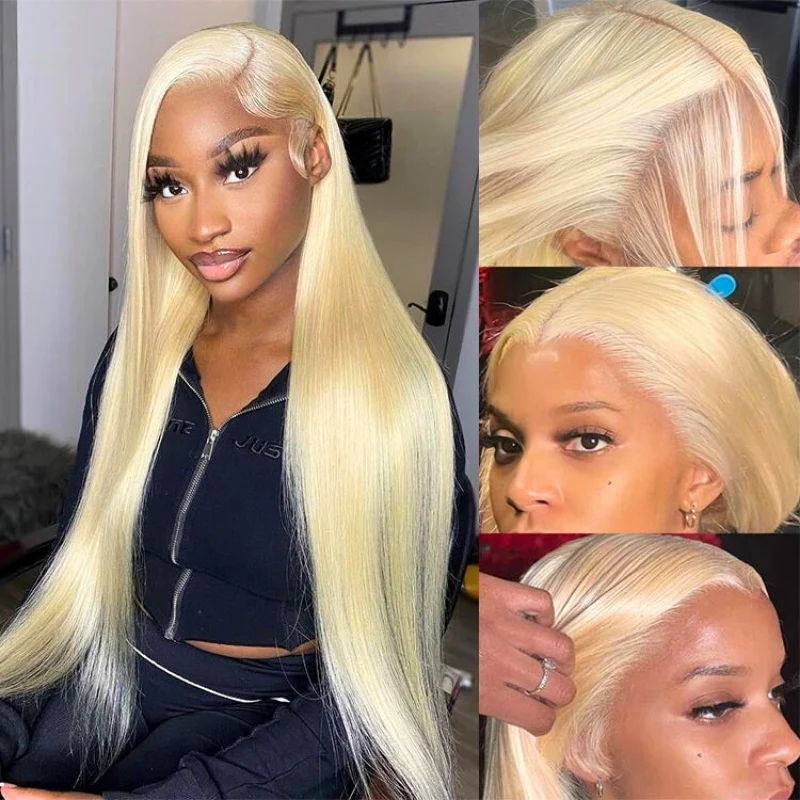 613 Stright Blonde 7x5/13x4 Pre Everything Glueless HD Transparent Lace Put On And Go Human Hair Wig-Amanda Hair - Image 3