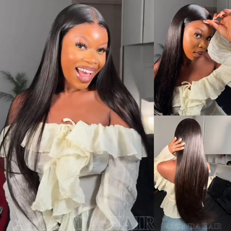 613 Stright Blonde 7x5/13x4 Pre Everything Glueless HD Transparent Lace Put On And Go Human Hair Wig-Amanda Hair - Image 7