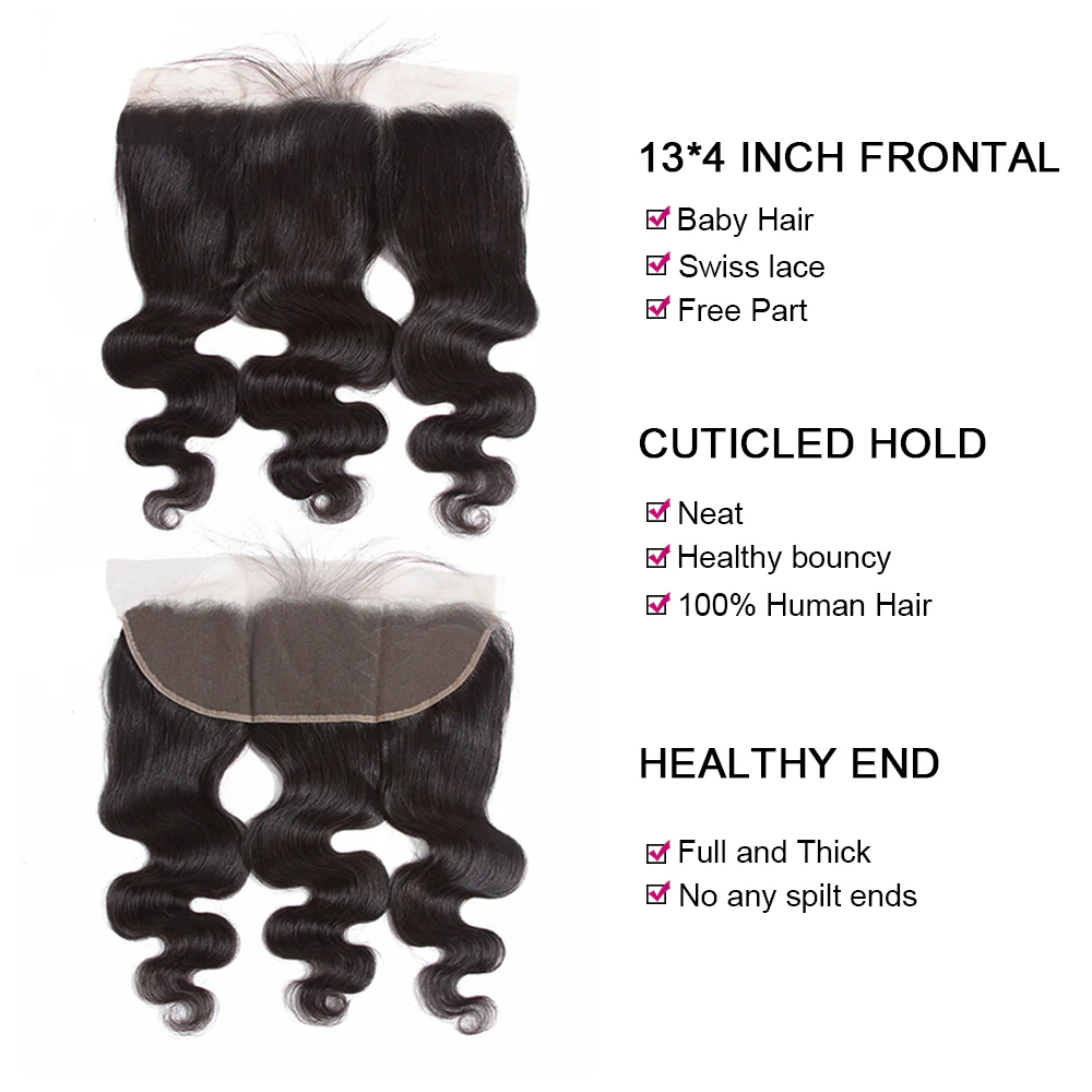 Amanda Body Wave 3 Bundles With 13*4 Frontal Weave Natural Color Peruvian 100% Remi Human Hair Sale - Image 7