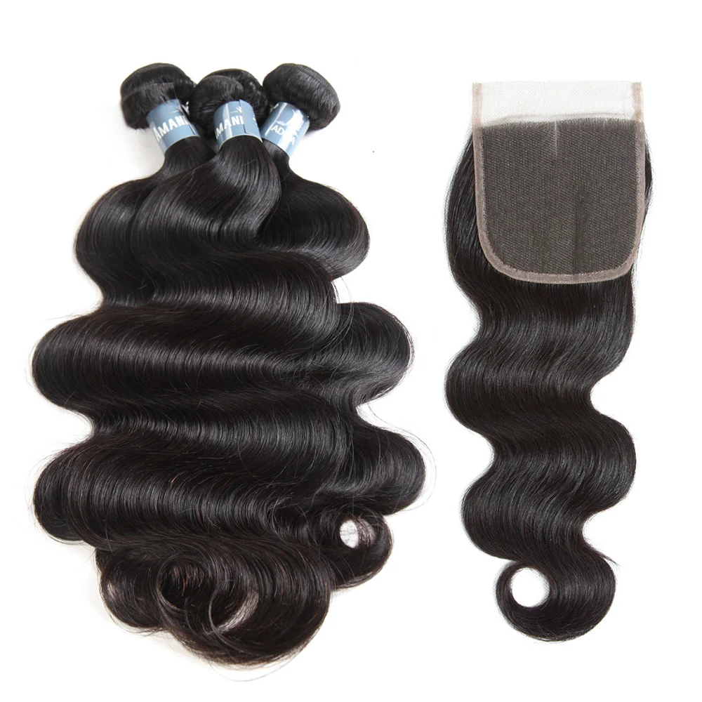 Body Wave Brazilian Hair 3 Bundles With 4*4 Lace Closure 9A Grade 100% Unprocessed Human Hair - Amanda Hair - Image 3