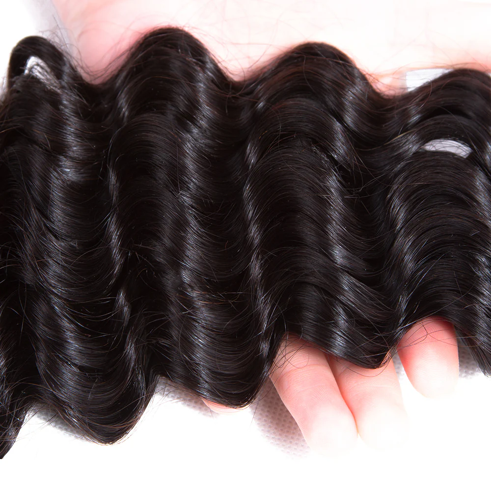 Deep Wave Brazilian Hair 3 Bundles With 4*4 Lace Closure 10A Human Hair Extensions-Amanda Hair - Image 5