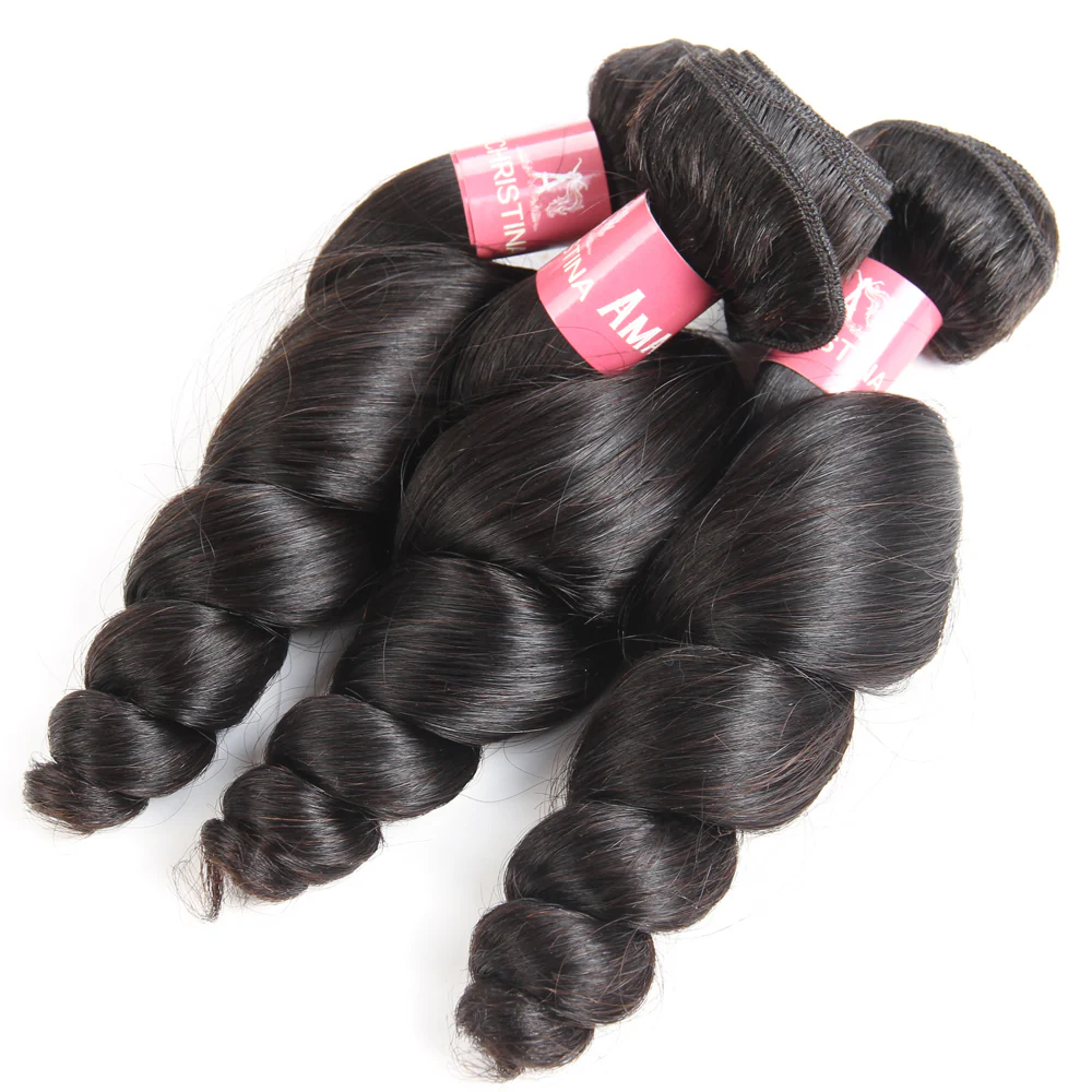 Loose Wave 4 Bundles With 4*4 Lace Closure 10A Grade Brazilian Hair 100% Remi Human Hair - Amanda Hair - Image 4