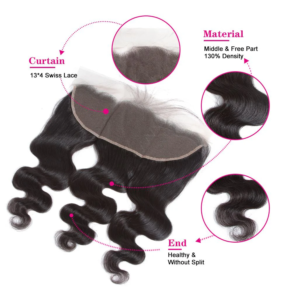 Brazilian Body Wave 4 Bundles With 13*4 Lace Frontal 9A Grade 100% Unprocessed Human Hair - Amanda Hair - Image 7