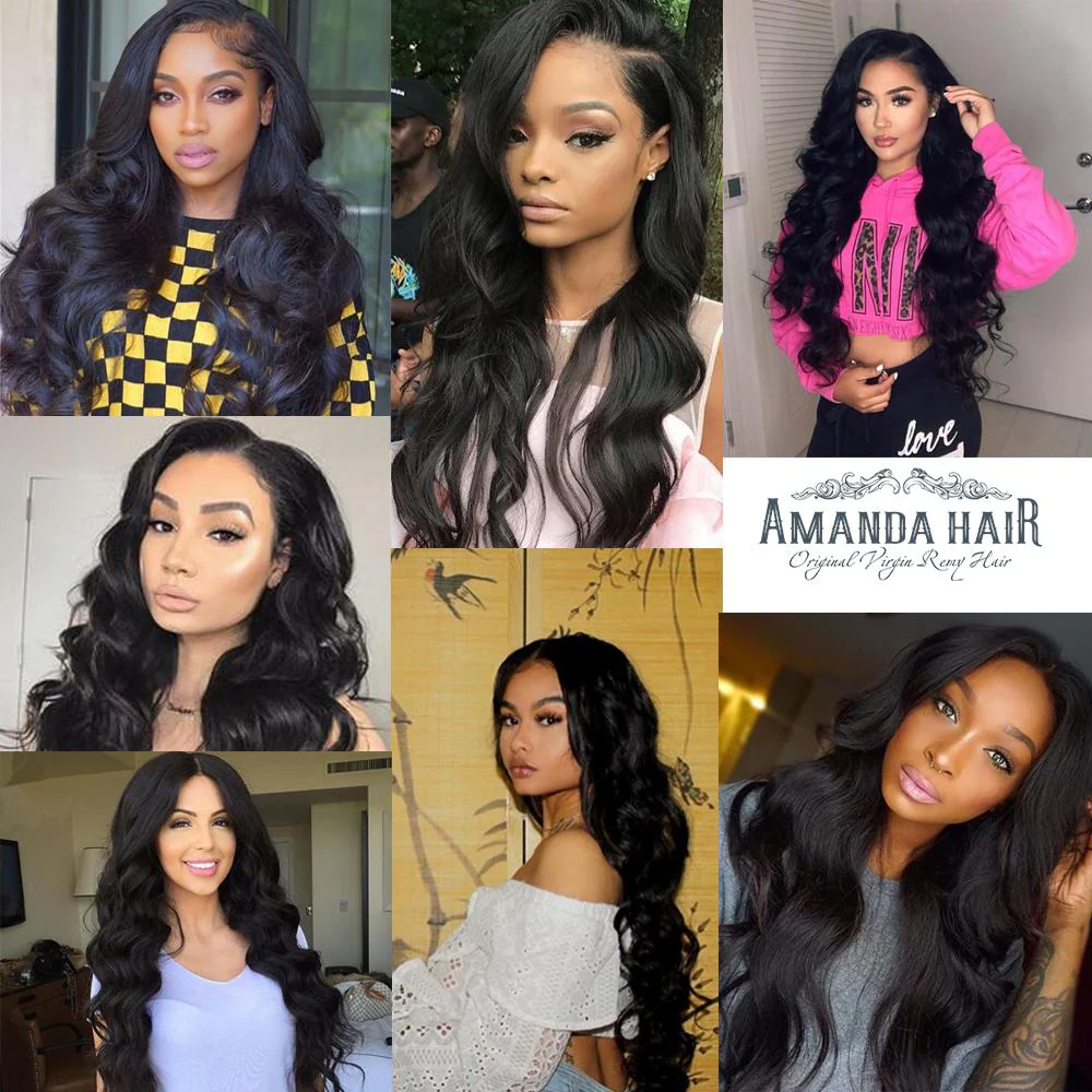 Brazilian Body Wave 4 Bundles With 13*4 Lace Frontal 9A Grade 100% Unprocessed Human Hair - Amanda Hair - Image 8