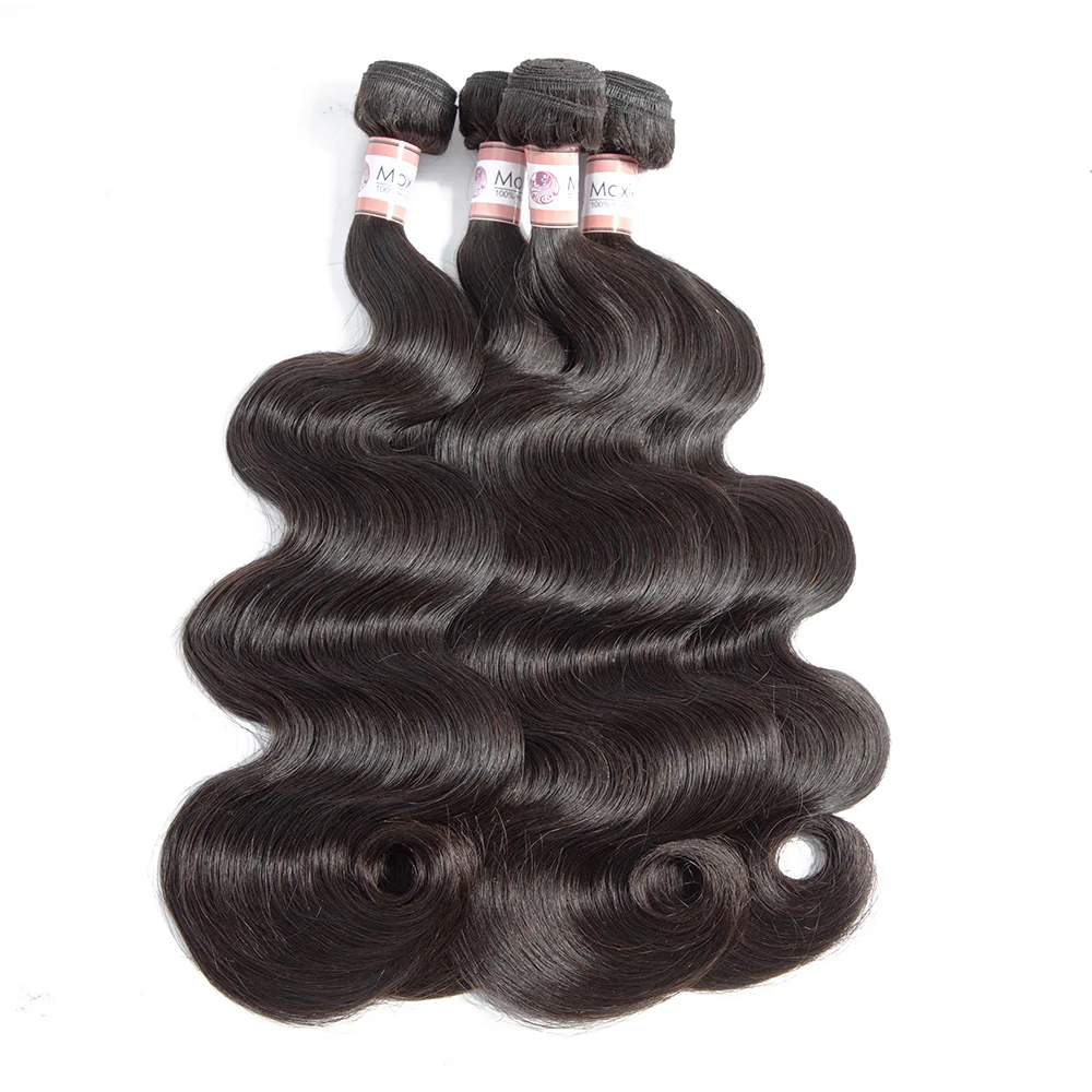 Brazilian Body Wave 4 Bundles With 4*4 Lace Closure 10A Grade 100% Remi Human Hair - Amanda Hair - Image 3