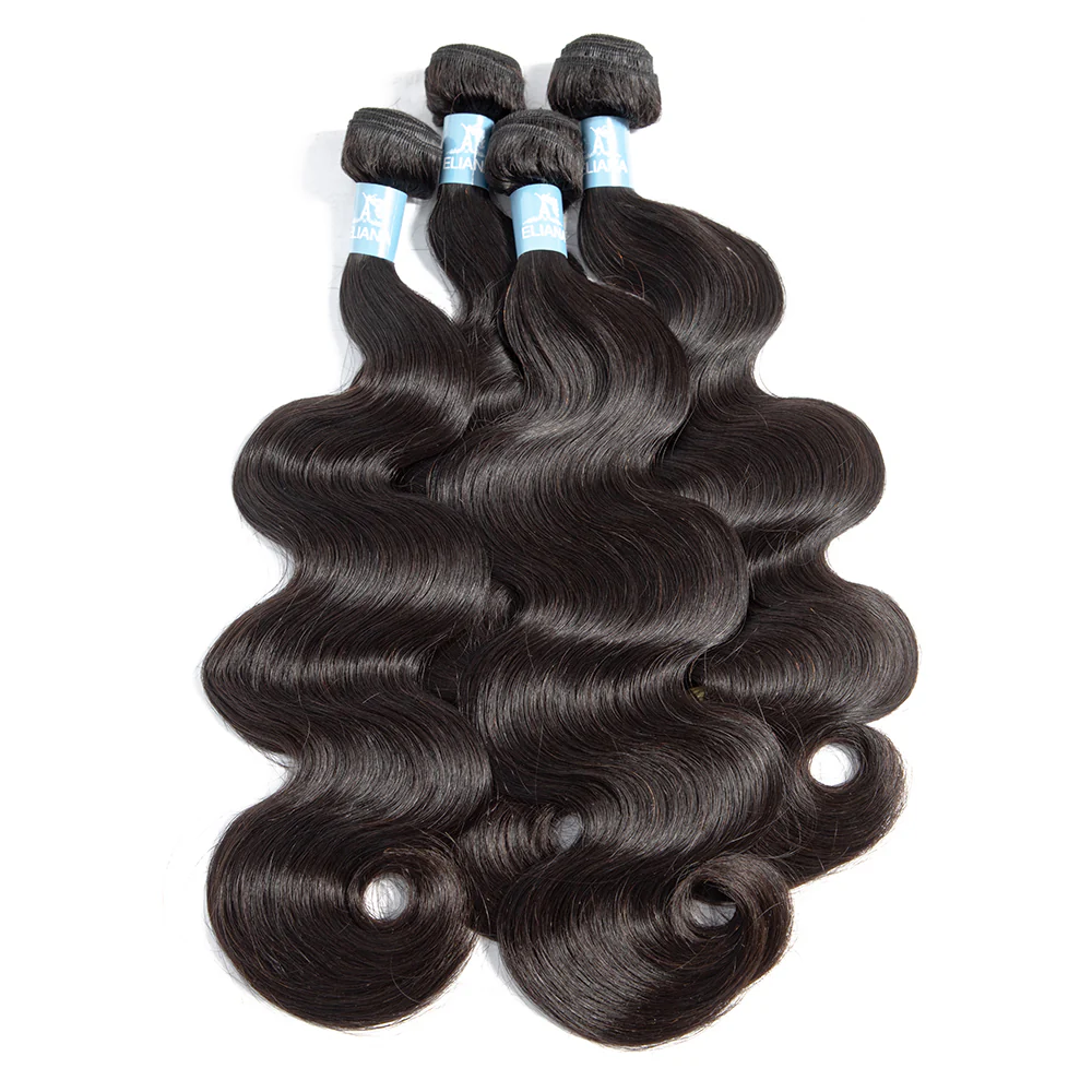 Brazilian Body Wave 4 Bundles With 4*4 Lace Closure 9A Grade 100% Unprocessed Human Hair - Amanda Hair - Image 4