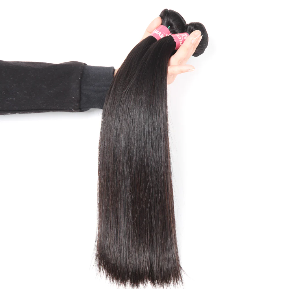 Straight Brazilian Hair 3 Bundles With 13*4 Lace Frontal 10A Grade 100% Remy Human Hair - Amanda Hair - Image 3