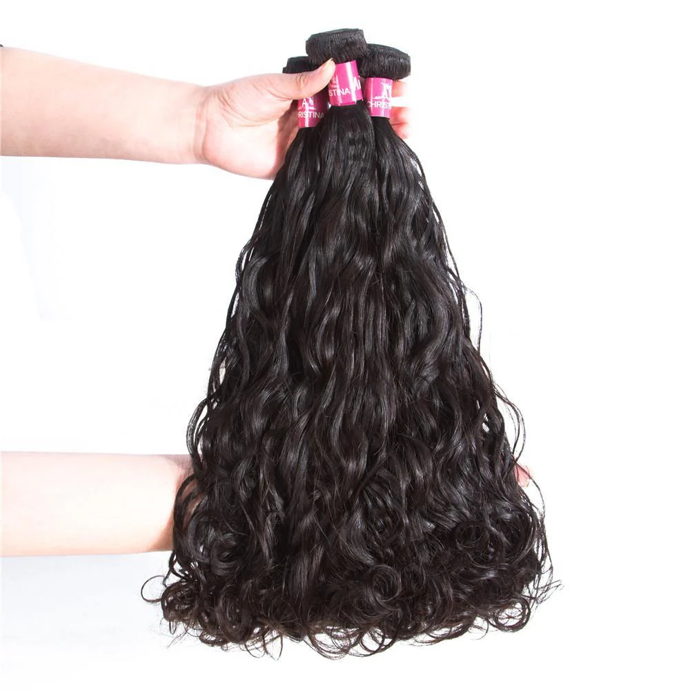 Water Wave 4 Bundles With 13*4 Lace Frontal 10A Grade Brazilian Hair 100% Remi Human Hair Soft Shiny Wave Hair - Amanda Hair - Image 3