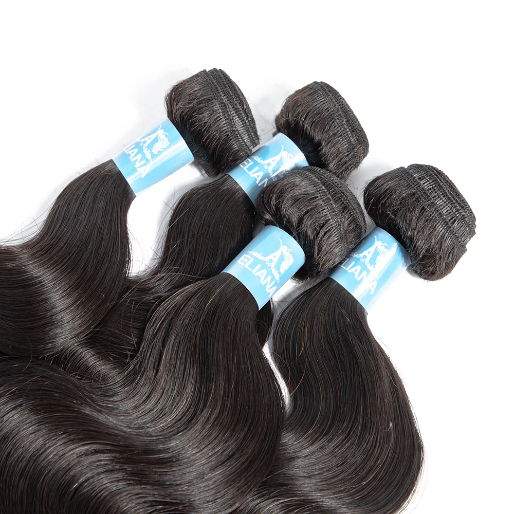 Amanda Hair Indian Body Wave 4 Bundles With 4*4 Lace Closure 9A Grade 100% Unprocessed Human Hair - Image 3