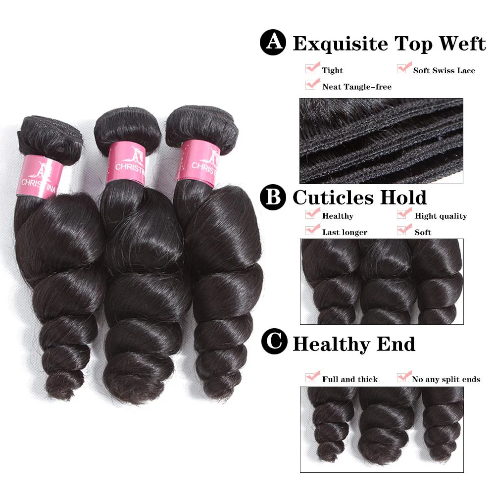 Loose Wave Hair Bundles 100% Human Virgin Hair Curly Wave Hair - Amanda Hair - Image 6