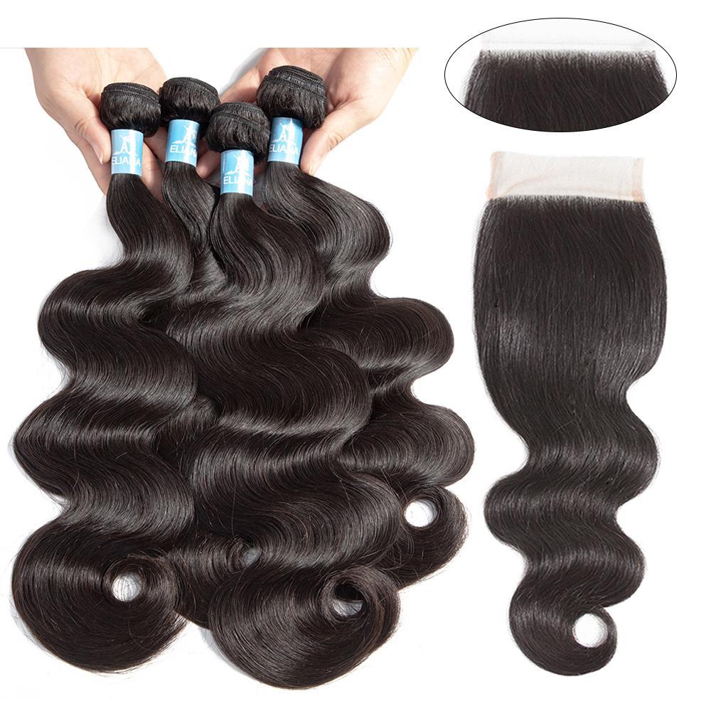 Amanda Hair Malaysian Body Wave 4 Bundles With 4*4 Lace Closure 9A Grade 100% Unprocessed Human Hair - Image 3
