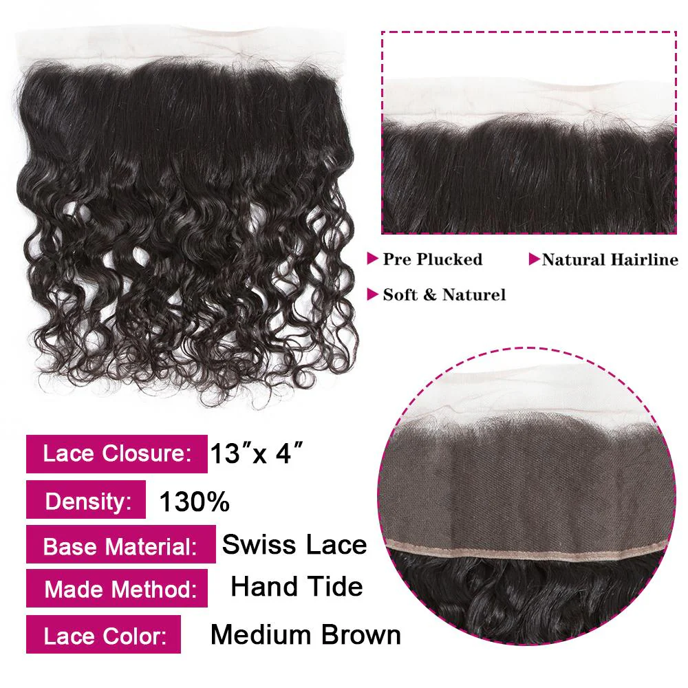 Amanda Hair Malaysian Water Wave 3 Bundles With 13*4 Lace Frontal 10A Grade 100% Remi Human Hair Attractive Curly Wave Hair - Image 6