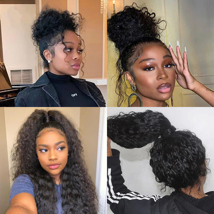 360 Frontal Lace Water Wave Wig 100% Human Hair Pre Plucked Natural Hairine With Baby Hair-Amanda Hair - Image 3
