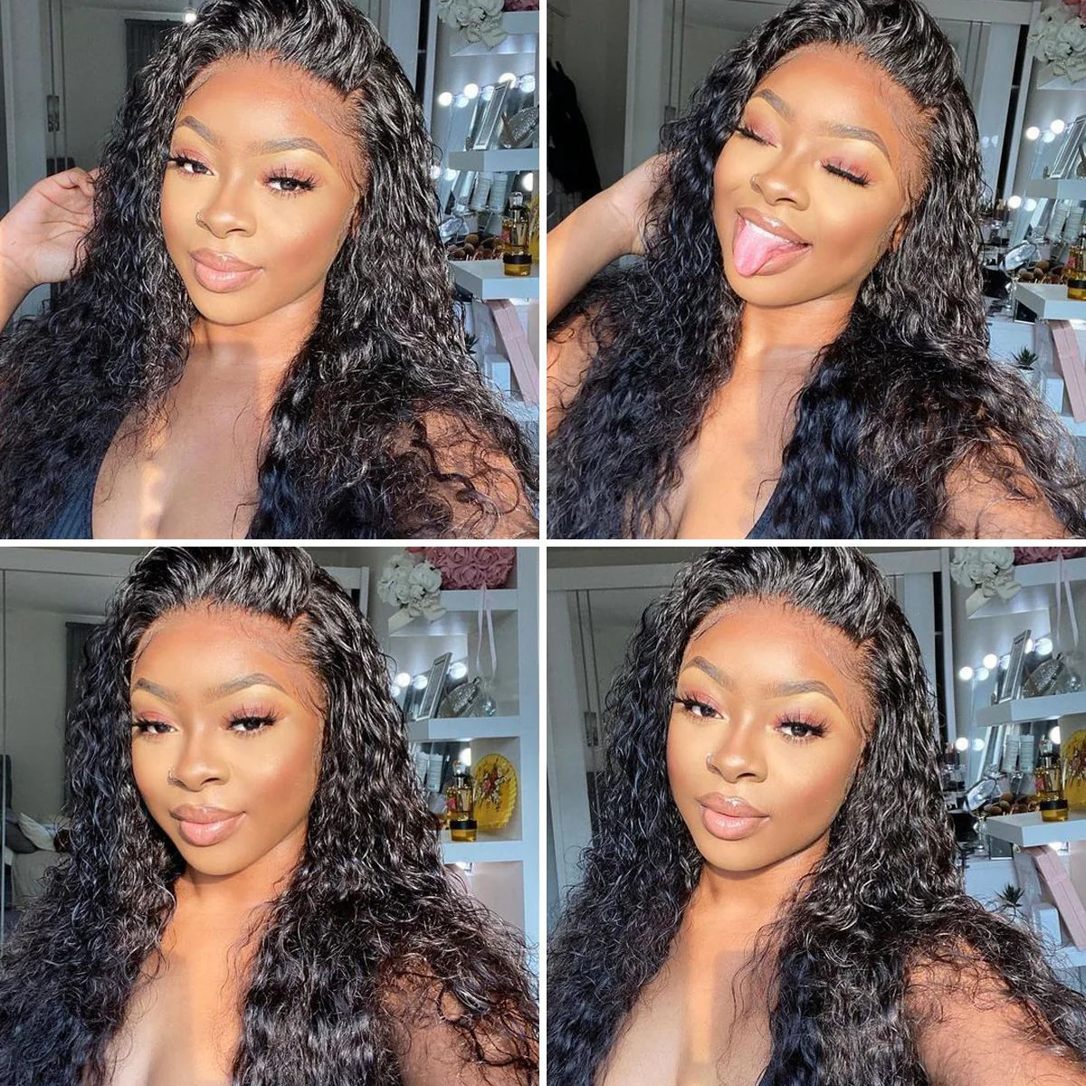 360 Frontal Lace Water Wave Wig 100% Human Hair Pre Plucked Natural Hairine With Baby Hair-Amanda Hair - Image 4