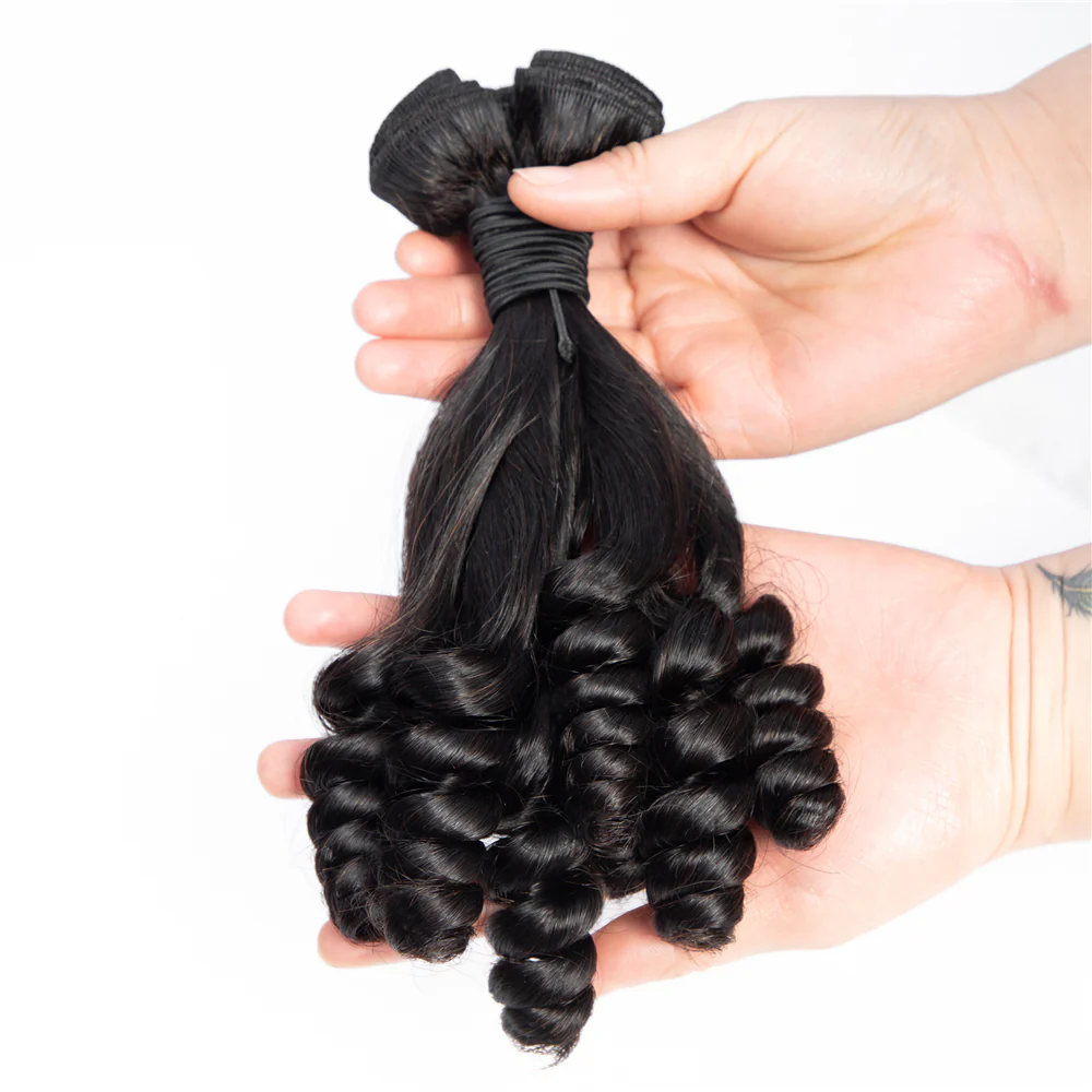 Human Hair Bundles High Quality Good Thickness Fumi Hair Loose Wave Super Double Drawn Hair Virgin Human Hair Bundles - Amanda Hair - Image 3