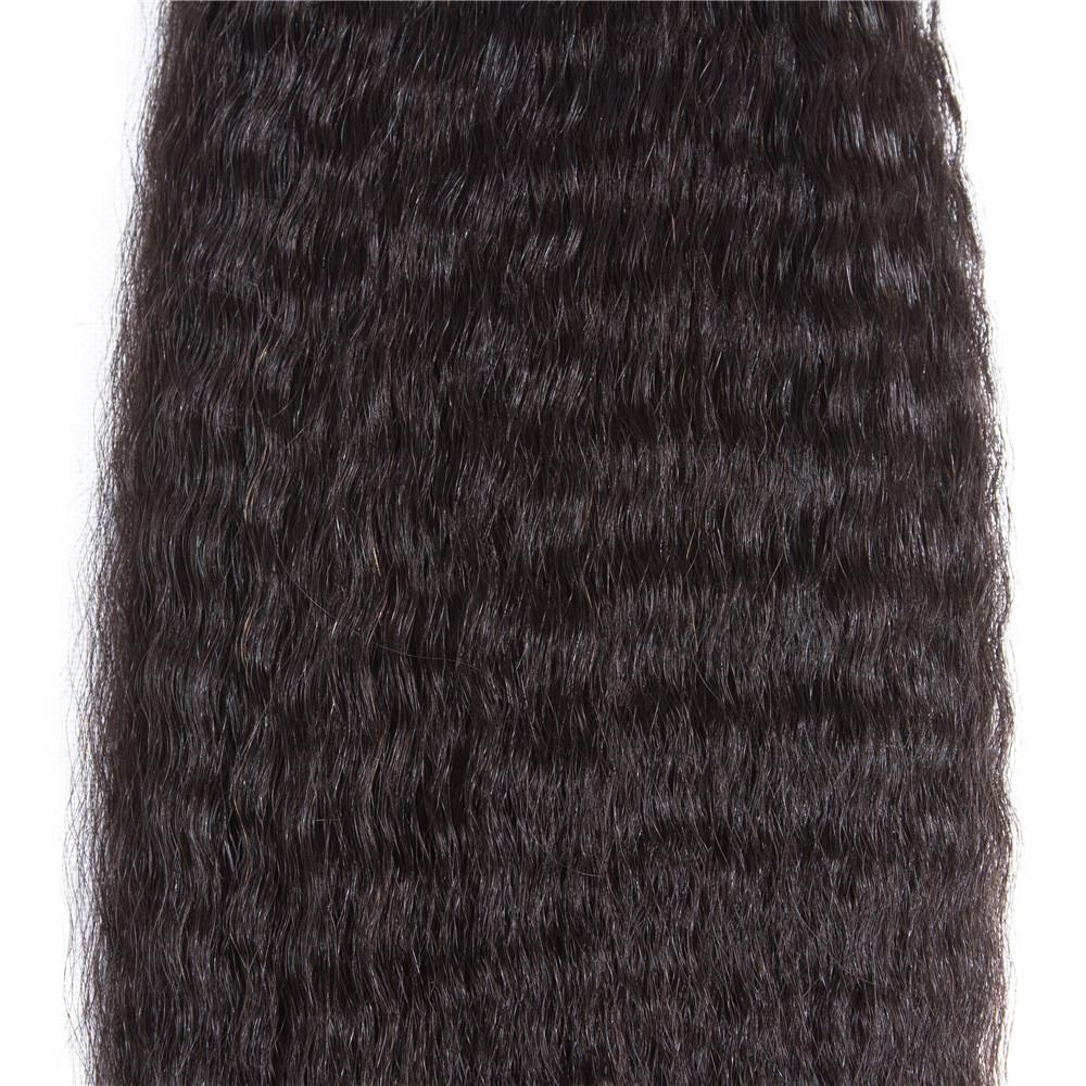 Amanda Indian Hair Kinky Straight 4 Bundles With 4*4 Lace Closure 9A Grade 100% Unprocessed Human Hair Hot Item - Image 5
