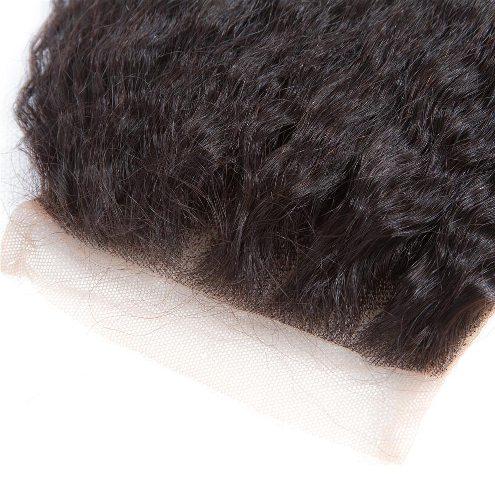 Amanda Indian Hair Kinky Straight 4 Bundles With 4*4 Lace Closure 9A Grade 100% Unprocessed Human Hair Hot Item - Image 6
