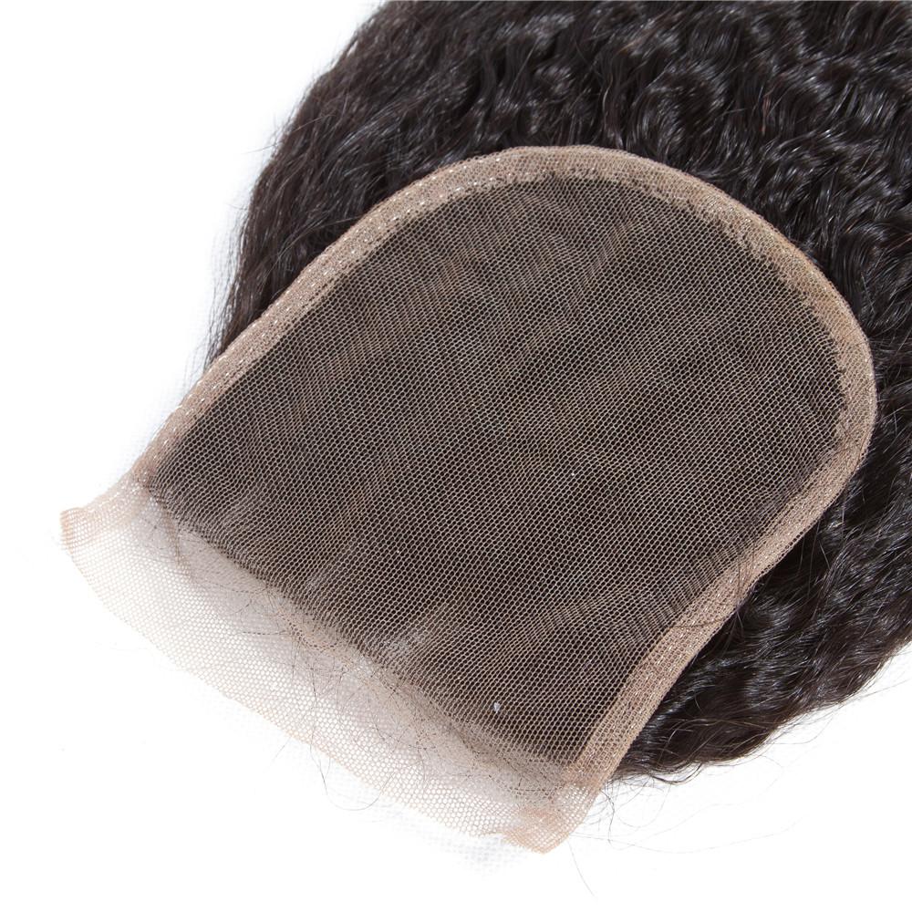 Amanda Indian Hair Kinky Straight 4 Bundles With 4*4 Lace Closure 9A Grade 100% Unprocessed Human Hair Hot Item - Image 7
