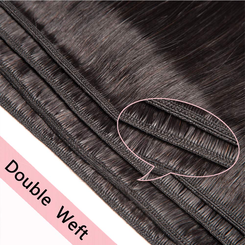 Amanda Indian Straight Hair 3 Bundles With 13*4 Lace Frontal 9A Grade 100% Unprocessed Human Hair No Tangles - Image 5
