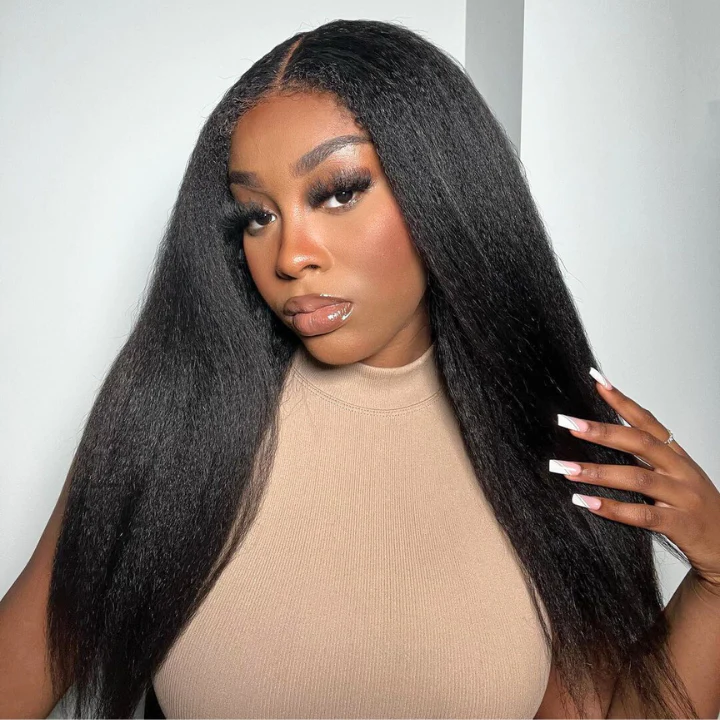 Kinky Straight 7x5 / 13x6 HD Transparent Lace Front Wigs 100% Human Virgin Hair For Women  -Amanda Hair - Image 3
