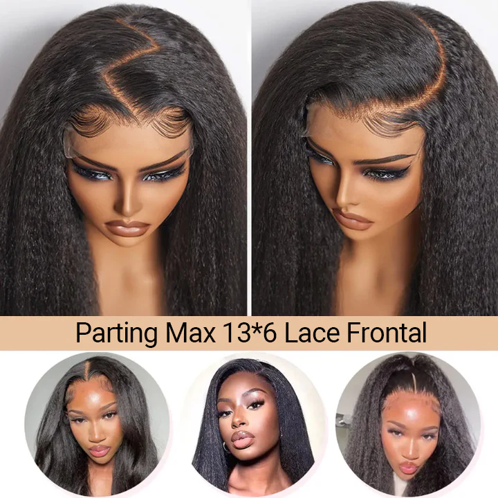 Kinky Straight 7x5 / 13x6 HD Transparent Lace Front Wigs 100% Human Virgin Hair For Women  -Amanda Hair - Image 5