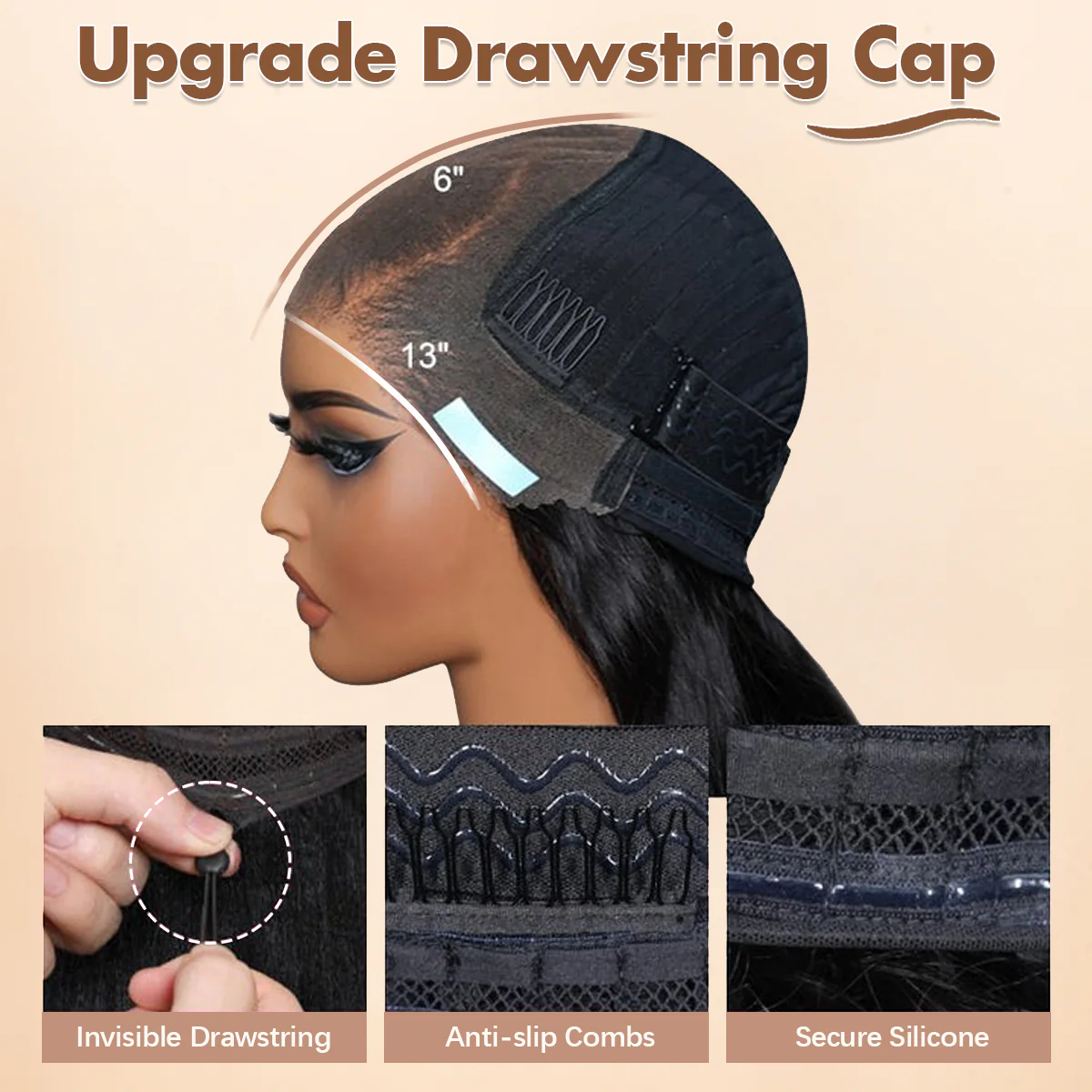 Kinky Straight 7x5 / 13x6 HD Transparent Lace Front Wigs 100% Human Virgin Hair For Women  -Amanda Hair - Image 6