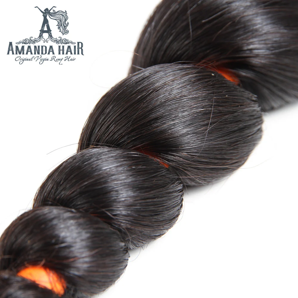 Amanda Malaysian Hair Loose Wave 3 Bundles With 4*4 Lace Closure 9A Grade 100% Unprocessed Human Hair - Image 4