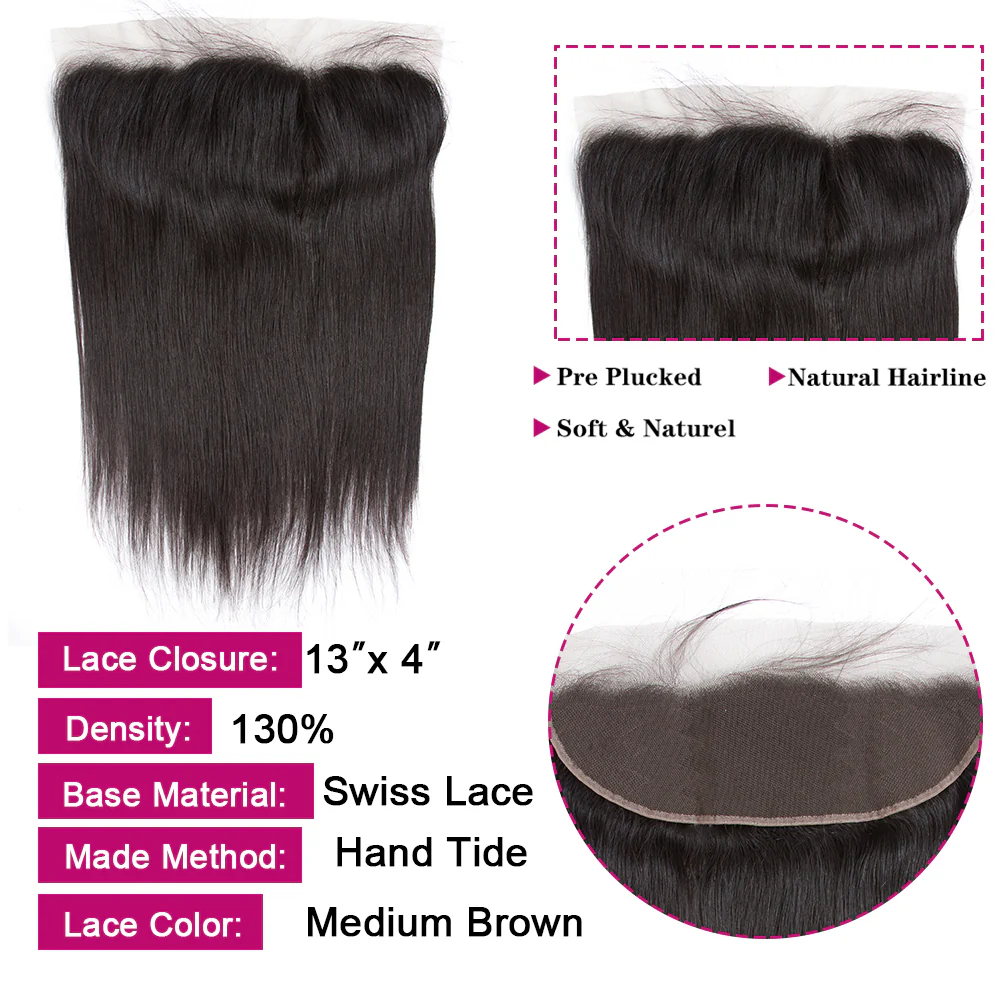 Amanda Peruvian Straight Hair 3 Bundles With 13*4 Lace Frontal 10A Grade 100% Remy Human Hair - Image 7