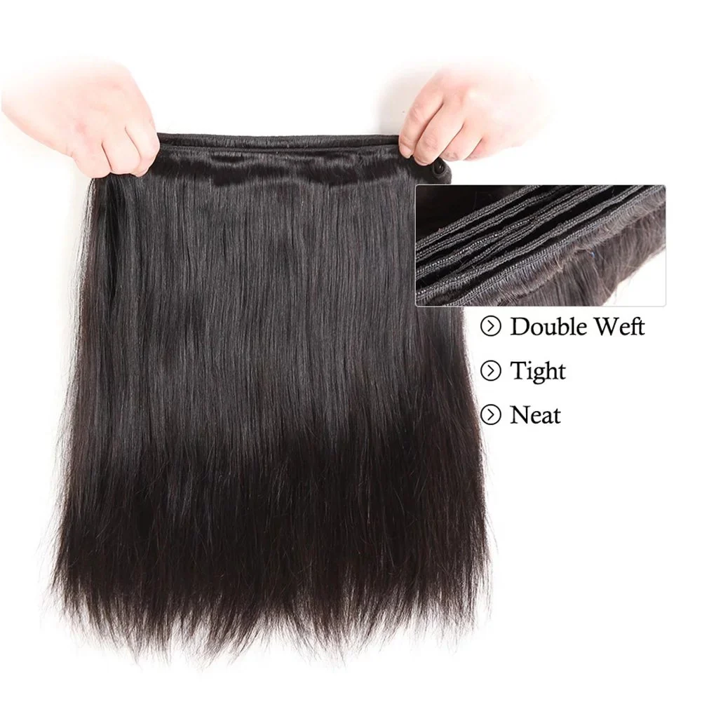 Amanda Peruvian Straight Hair 4 Bundles With 4*4 Lace Closure 9A Grade 100% Unprocessed Human Hair Hot Item - Image 3