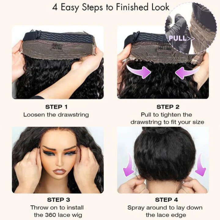 Glueless 360 Full Lace Frontal Long Straight Human Hair Lace Wig Invisible Strap For Women Amanda Hair - Image 9