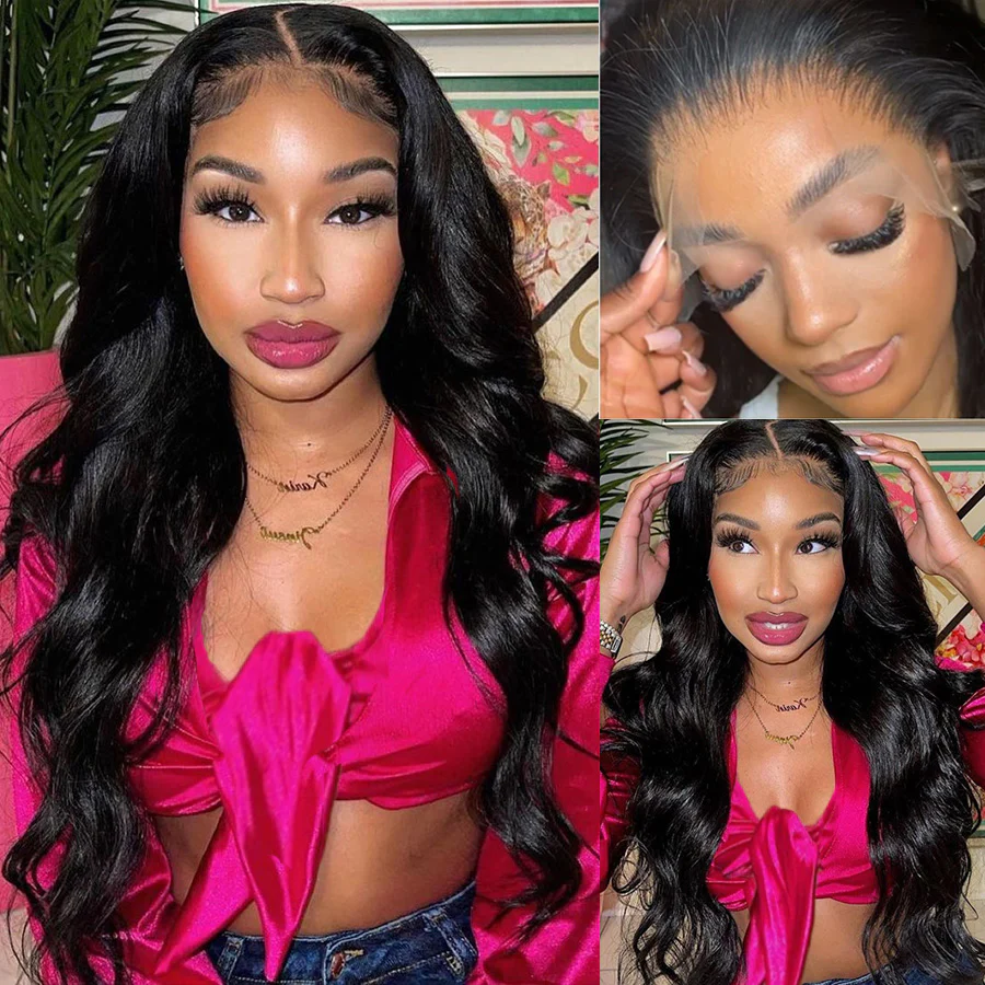 300% Density Bold Bounce Body Wave Hair 13*4 HD Transparent Lace Front Wigs Glueless Frontal Wig For Women-Amanda Hair - Image 4