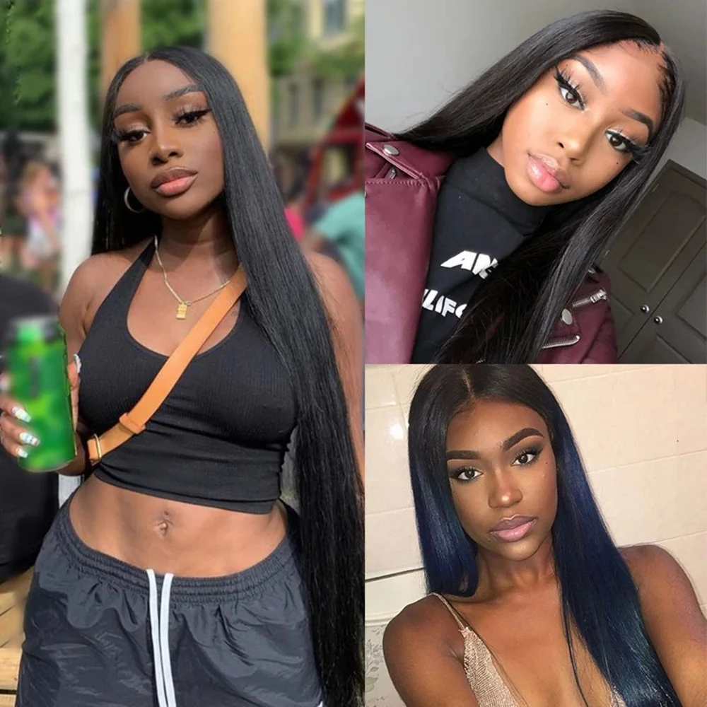 U Part Shape Leave Out Glueless Wigs Remy Brazilian Hair Straight Wig For Black Women 150% Density - Amanda Hair - Image 6