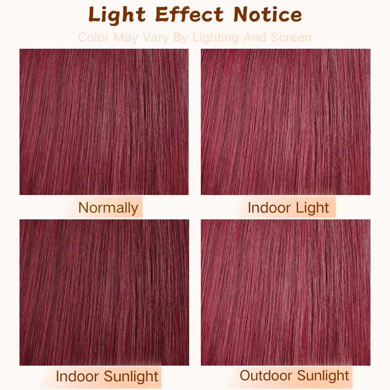 Short Bob 13x4 Lace Front Wig Burgundy 99J Straight Bob Wig 100% Human Hair For Black Women-Amanda Hair - Image 5
