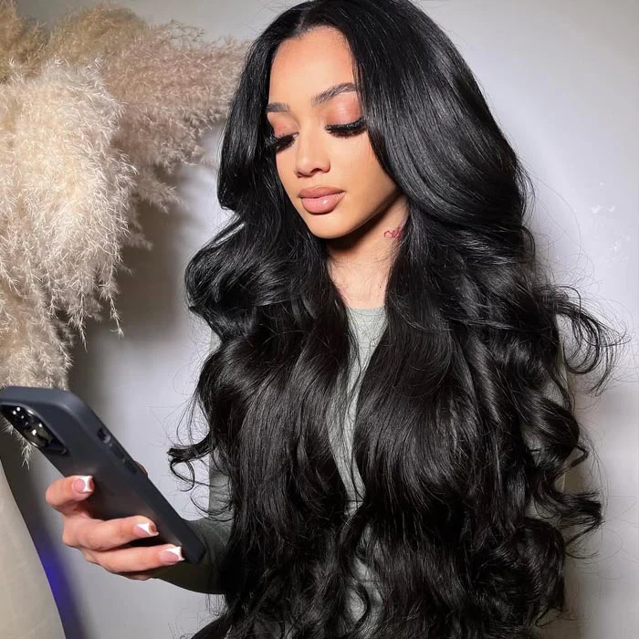 Extra 60% OFF | Glueless Loose Wave Lace Front Wigs with Curtain Bangs Clear Transparent HD Lace Wig Flash Sale - Image 5