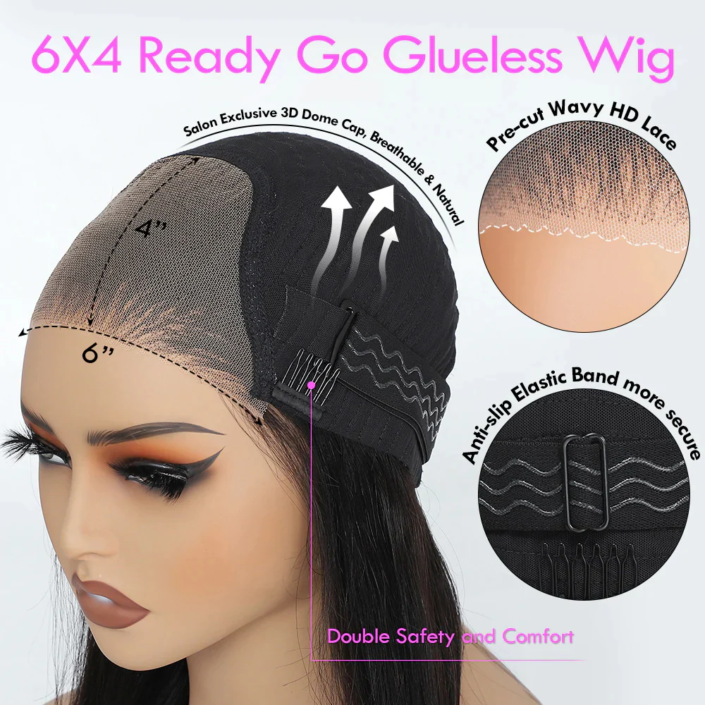 Extra 60% OFF | Body Wave Highlight Brown 6*4 Pre Cut Lace Wigs Undetectable Transparent Lace Wig Flash Sale - Image 4