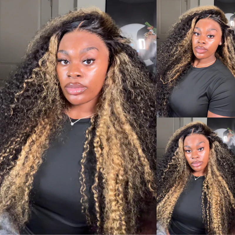 $199=30'' | Pre Everything Blonde Highlights 13x4 Full Lace Frontal Deep Curly Wave Glueless Put On And Go Wig Flash Sale  - Amanda Hair - Image 3