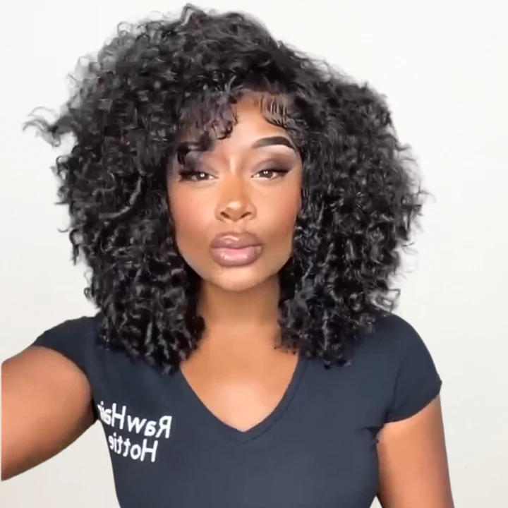 Glueless Short Afro Curly Bob Wig 4x4 / 13x4/Brazilian Curly Hair Bob Wigs No Code Needed Amanda Hair - Image 4