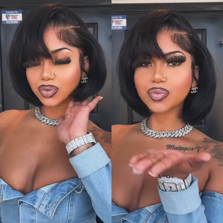 Glueless Straight Short Bob Wig Summer Wig Choice 4x4/13x4 Brazilian Hair Lace Wigs No Code Needed Amanda Hair - Image 3