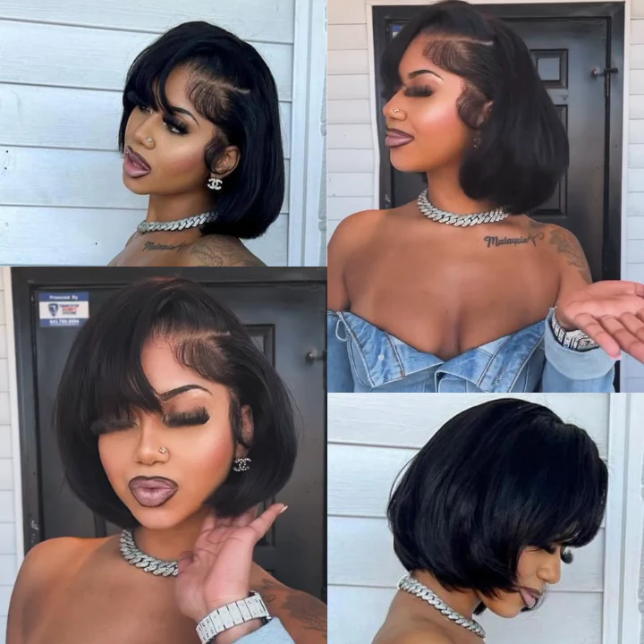 Glueless Straight Short Bob Wig Summer Wig Choice 4x4/13x4 Brazilian Hair Lace Wigs No Code Needed Amanda Hair - Image 4