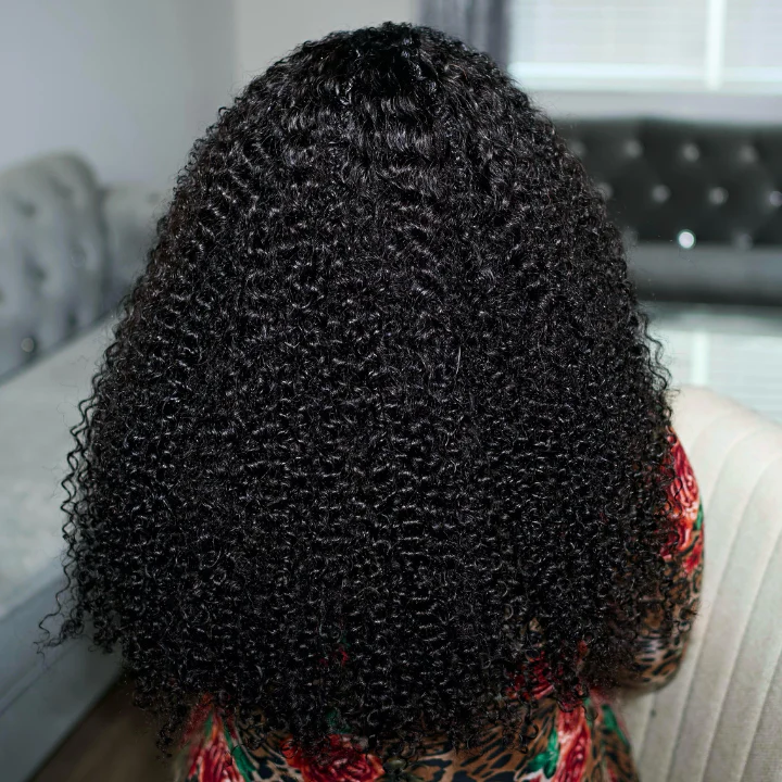 Glueless V Part Wig Beginner Friendly Curly Human Hair No Sew In No Gel NO Leave Out- Amanda Hair - Image 4