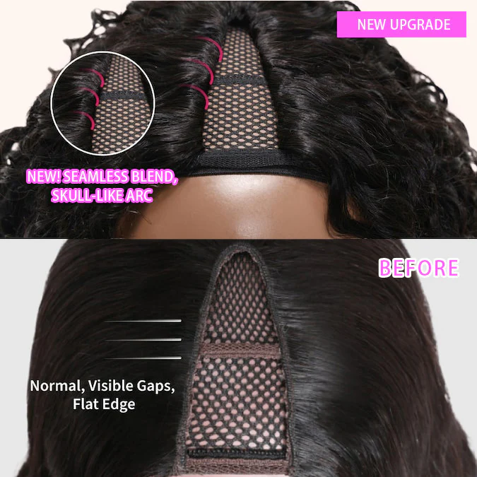 Glueless V Part Wig Beginner Friendly Curly Human Hair No Sew In No Gel NO Leave Out- Amanda Hair - Image 9