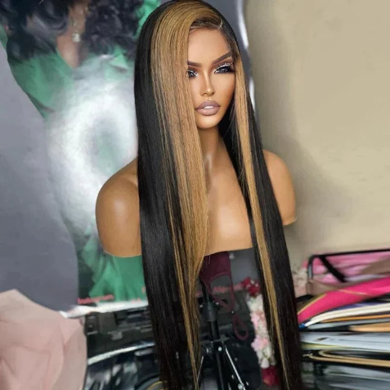 Highlight Light Brown Short Bob Straight Glueless 13x4 Full Lace Front Human Hair Wig - Amanda Hair - Image 7