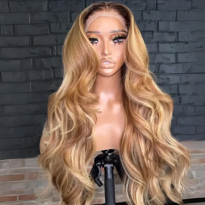 Hightlight  Honey Blonde  Loose Wave 13x4 Lace Front Wigs Human Hair Undetectable Transparent Lace Colored Wigs - Image 3