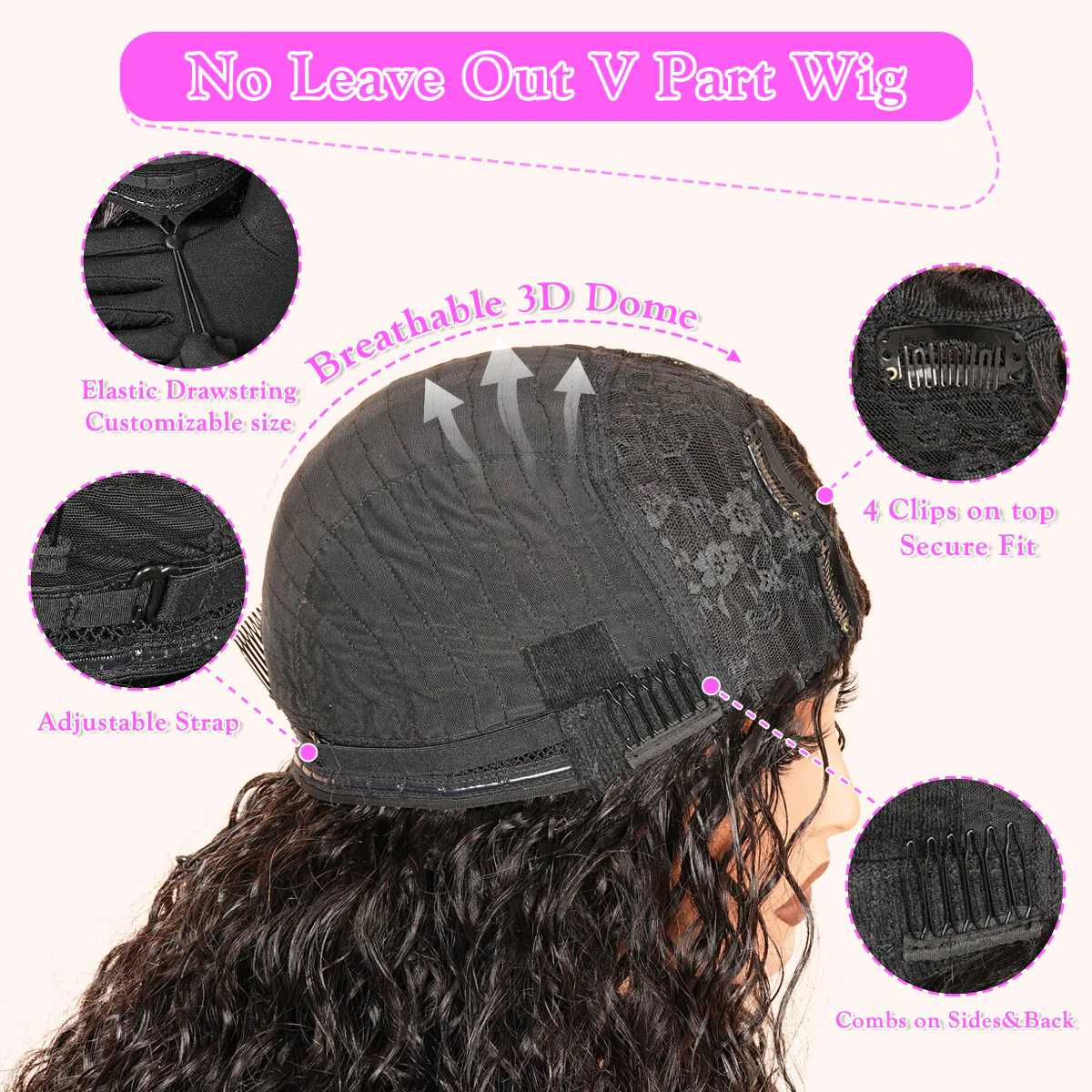 Kinky Straight V Part Wig Beginner Friendly Undetectable Natural Scalp Protective Glueless Human Hair Wigs Flash Sale - Image 6