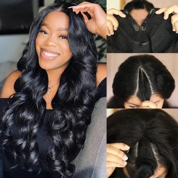 250% Density Body Wave Glueless EasiContour V Part Human Hair Wigs Beginner Friendly Flash Sale - Image 3